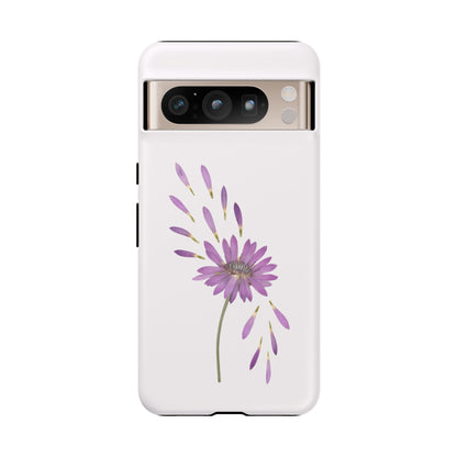Coque Téléphone Samsung, iPhone & Google Pixel Renforcée Mate – Design Floral Epuré sur Fond Blanc Perlé | Protection Antichoc | Idée Cadeau Femme