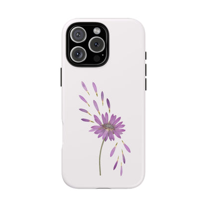 Coque Téléphone Samsung, iPhone & Google Pixel Renforcée Mate – Design Floral Epuré sur Fond Blanc Perlé | Protection Antichoc | Idée Cadeau Femme