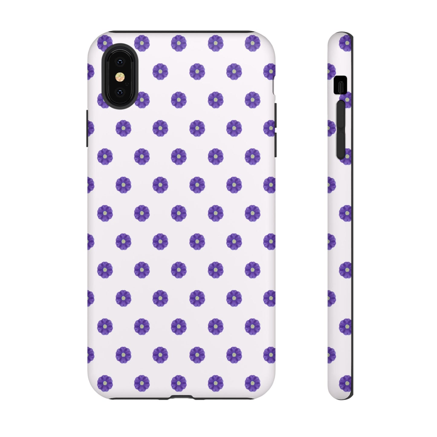 Coque Téléphone Samsung, iPhone & Google Pixel Renforcée Mate – Design Botanique Epuré Fleurs de Primevère sur Fond Blanc Perlé | Protection Antichoc | Idée Cadeau Femme