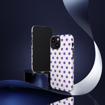 Coque Téléphone Samsung, iPhone & Google Pixel Renforcée Mate – Design Botanique Epuré Fleurs de Primevère sur Fond Blanc Perlé | Protection Antichoc | Idée Cadeau Femme