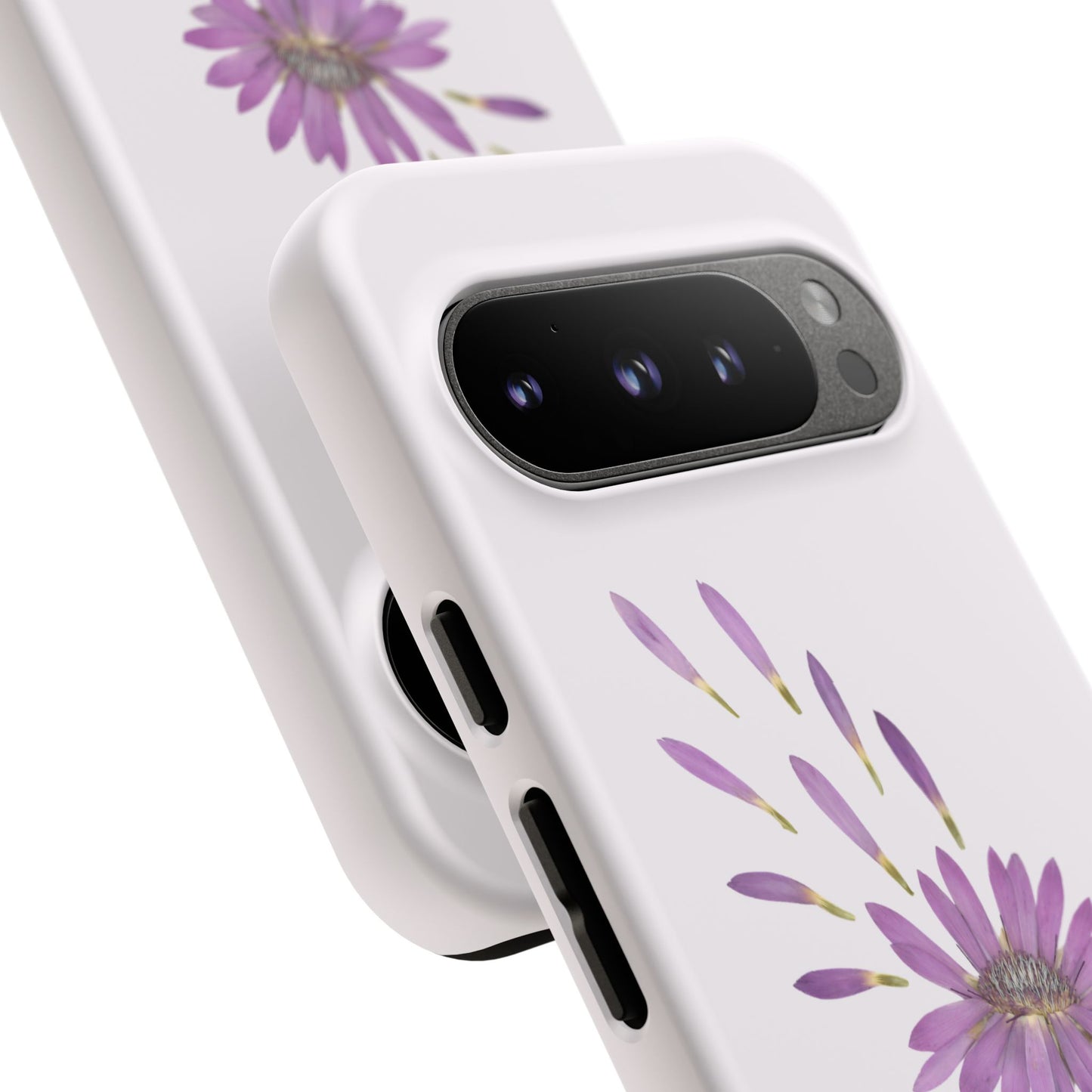 Coque Téléphone Samsung, iPhone & Google Pixel Renforcée Mate – Design Floral Epuré sur Fond Blanc Perlé | Protection Antichoc | Idée Cadeau Femme