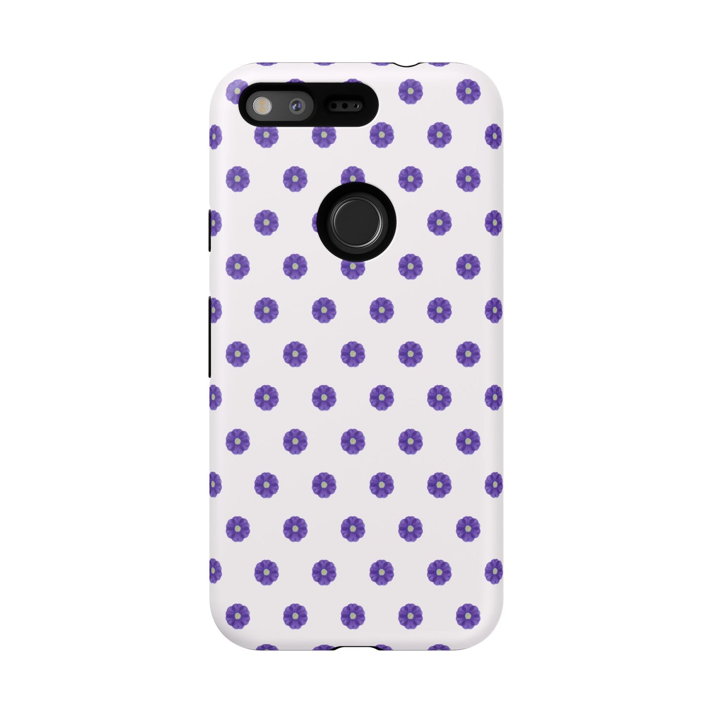 Coque Téléphone Samsung, iPhone & Google Pixel Renforcée Mate – Design Botanique Epuré Fleurs de Primevère sur Fond Blanc Perlé | Protection Antichoc | Idée Cadeau Femme
