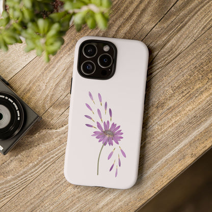 Coque Téléphone Samsung, iPhone & Google Pixel Renforcée Mate – Design Floral Epuré sur Fond Blanc Perlé | Protection Antichoc | Idée Cadeau Femme