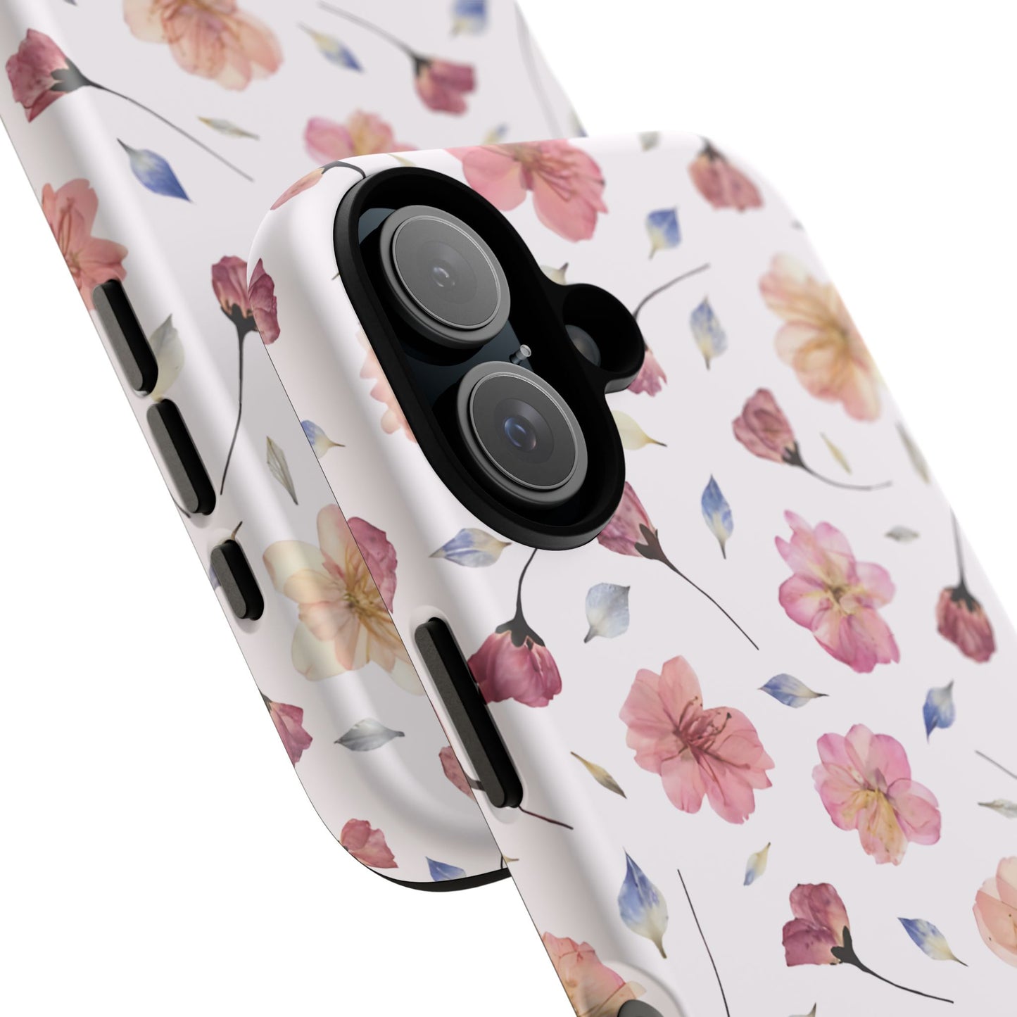 Coque Téléphone Samsung, iPhone & Google Pixel Renforcée Mate – Design Floral Fleurs de Cerisier sur Fond Blanc Poudré | Protection Antichoc | Idée Cadeau Femme
