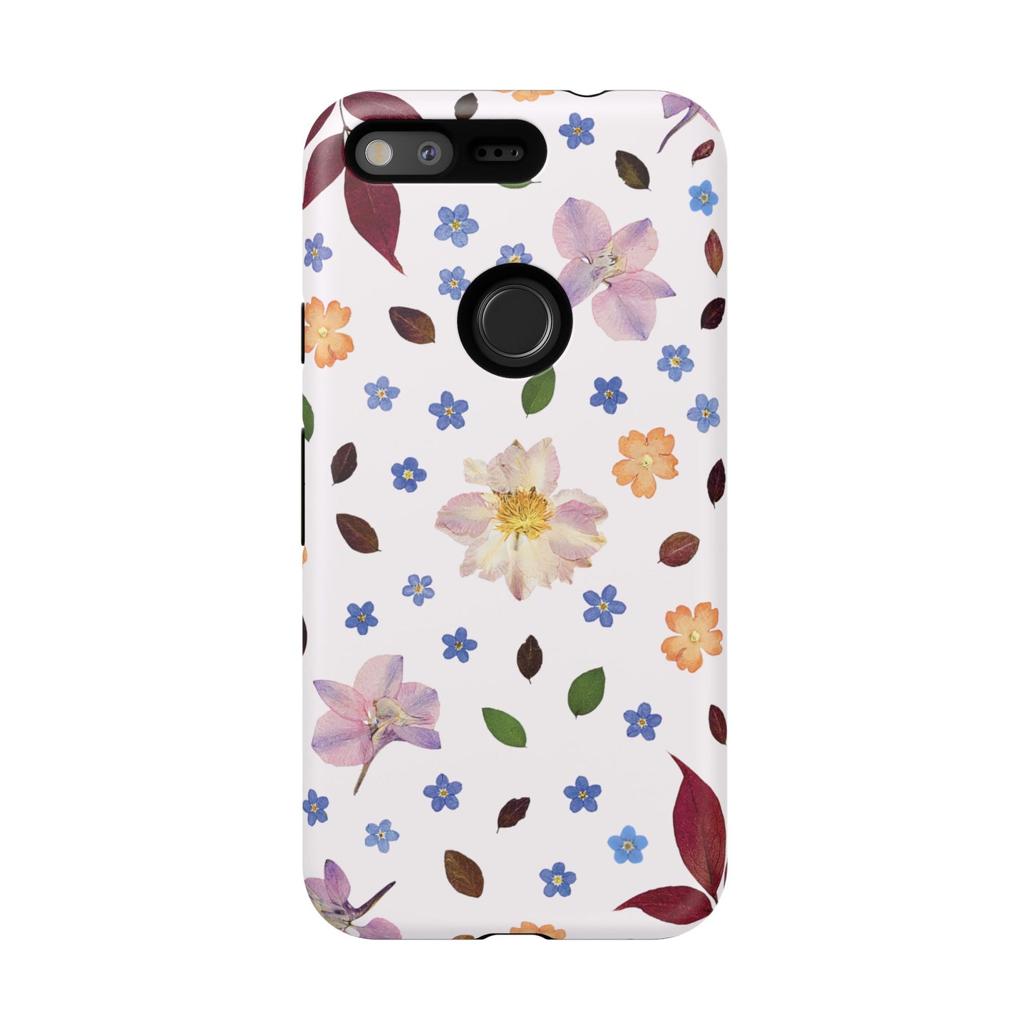 Coque Téléphone Samsung, iPhone & Google Pixel Renforcée Mate – Design Floral Féminin sur Fond Blanc Perlé | Protection Antichoc | Idée Cadeau Anniverssaire