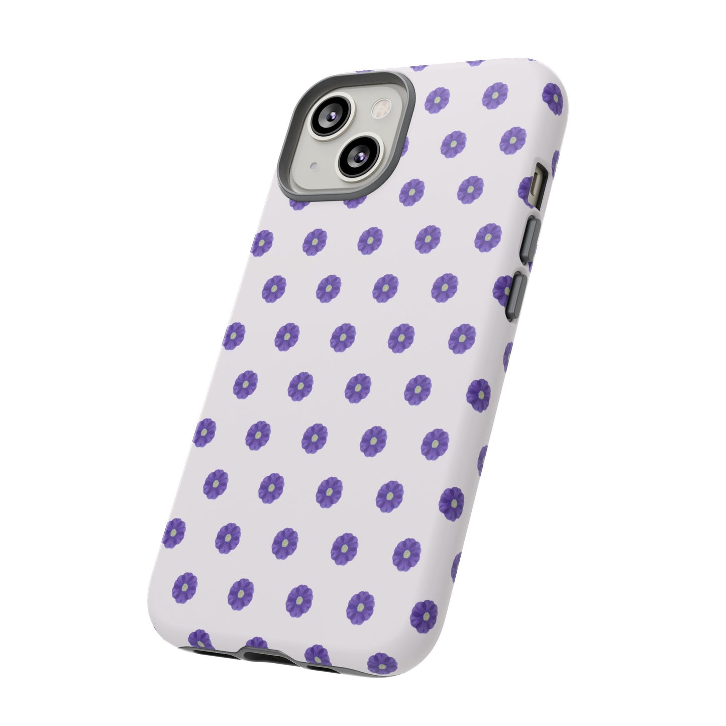 Coque Téléphone Samsung, iPhone & Google Pixel Renforcée Mate – Design Botanique Epuré Fleurs de Primevère sur Fond Blanc Perlé | Protection Antichoc | Idée Cadeau Femme
