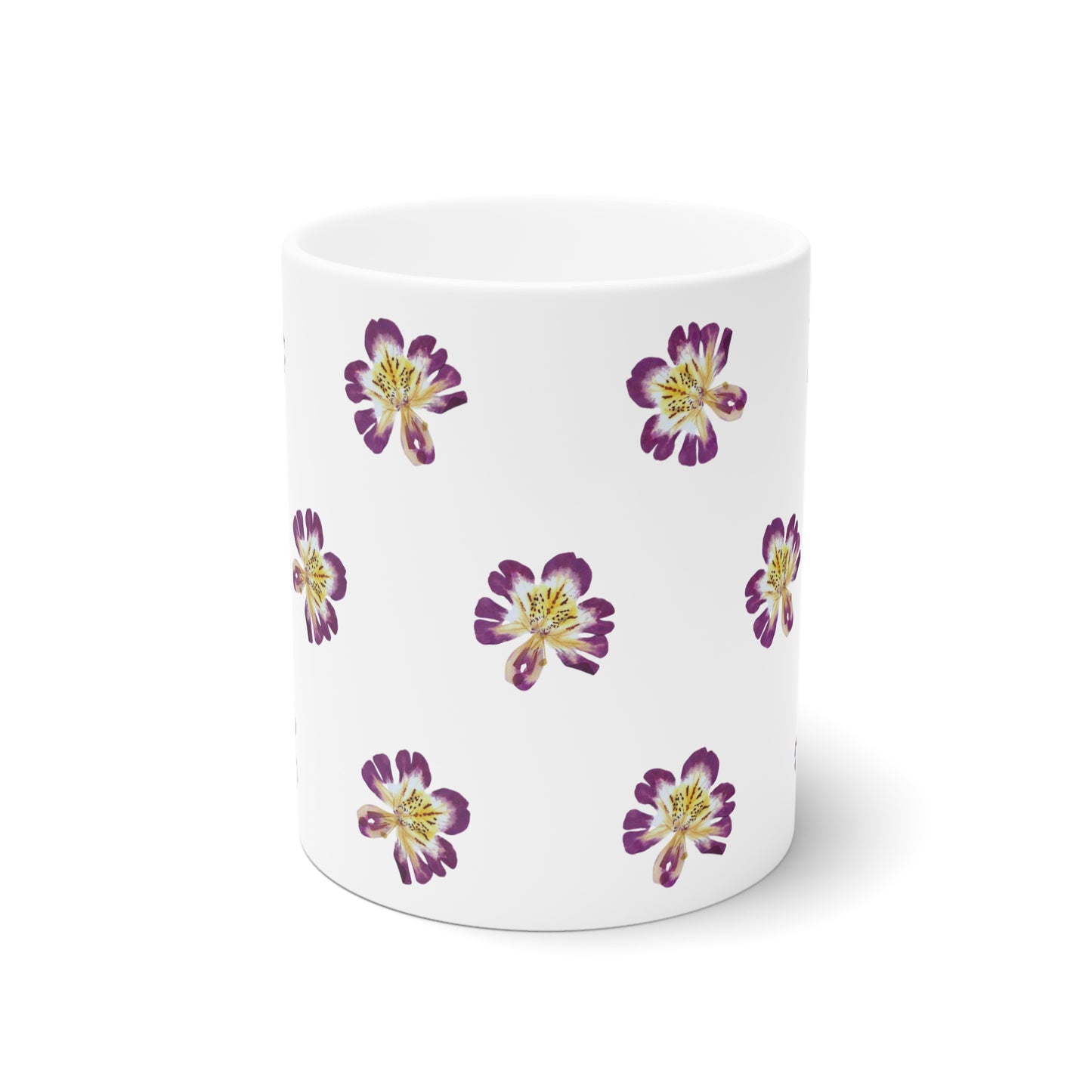 Mug Céramique Botanique - Orchidées Paysannes | Tasse Florale Blanche 325ml – Idée Cadeau Amateurs de Fleurs & Déco Florale
