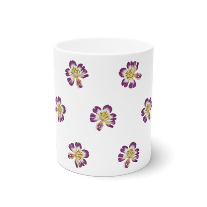 Mug Céramique Botanique - Orchidées Paysannes | Tasse Florale Blanche 325ml – Idée Cadeau Amateurs de Fleurs & Déco Florale