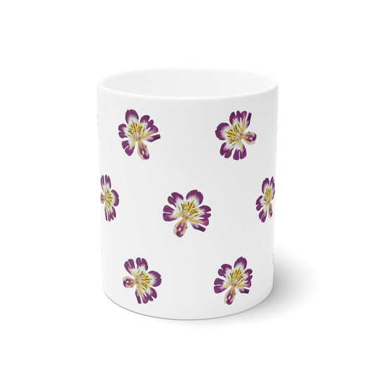 Mug Céramique Botanique - Orchidées Paysannes | Tasse Florale Blanche 325ml – Idée Cadeau Amateurs de Fleurs & Déco Florale