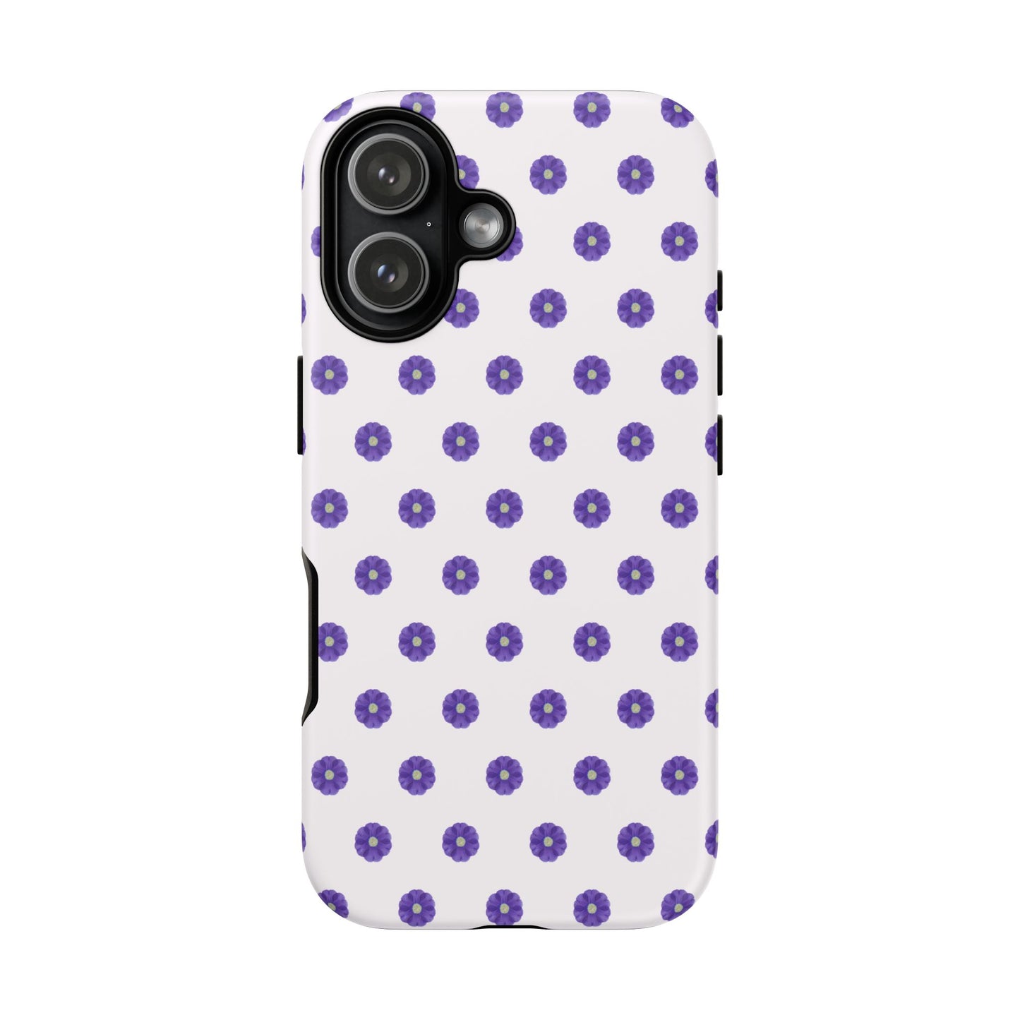 Coque Téléphone Samsung, iPhone & Google Pixel Renforcée Mate – Design Botanique Epuré Fleurs de Primevère sur Fond Blanc Perlé | Protection Antichoc | Idée Cadeau Femme