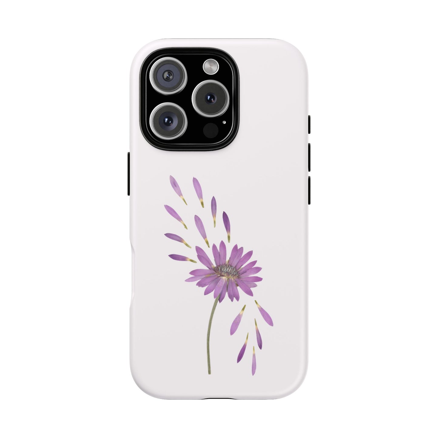 Coque Téléphone Samsung, iPhone & Google Pixel Renforcée Mate – Design Floral Epuré sur Fond Blanc Perlé | Protection Antichoc | Idée Cadeau Femme