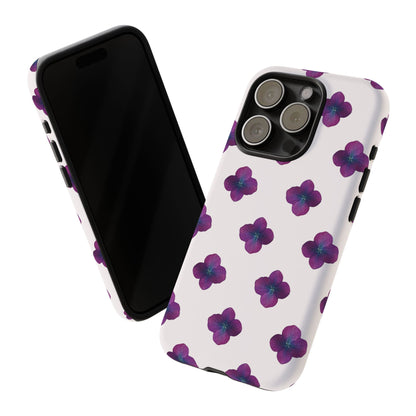 Coque Téléphone Samsung, iPhone & Google Pixel Renforcée Mate – Design Floral Epuré Fleurs de Hortensia sur Fond Blanc Perlé | Protection Antichoc | Idée Cadeau Anniversaire