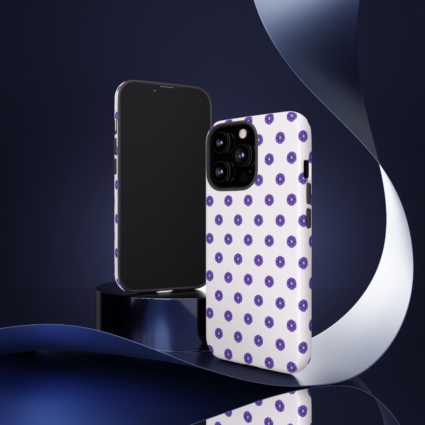 Coque Téléphone Samsung, iPhone & Google Pixel Renforcée Mate – Design Botanique Epuré Fleurs de Primevère sur Fond Blanc Perlé | Protection Antichoc | Idée Cadeau Femme