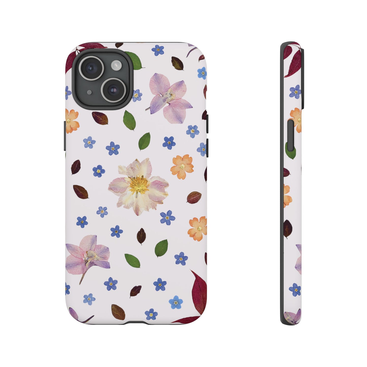 Coque Téléphone Samsung, iPhone & Google Pixel Renforcée Mate – Design Floral Féminin sur Fond Blanc Perlé | Protection Antichoc | Idée Cadeau Anniverssaire