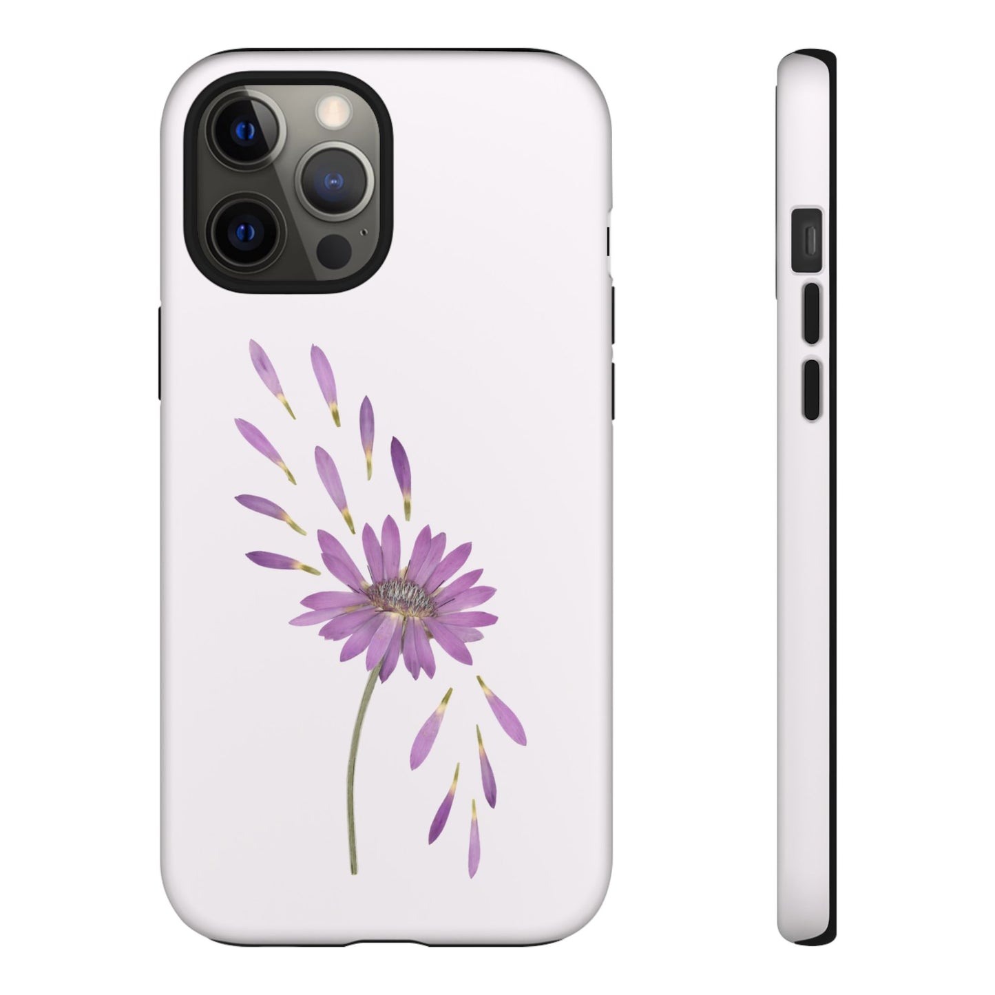 Coque Téléphone Samsung, iPhone & Google Pixel Renforcée Mate – Design Floral Epuré sur Fond Blanc Perlé | Protection Antichoc | Idée Cadeau Femme