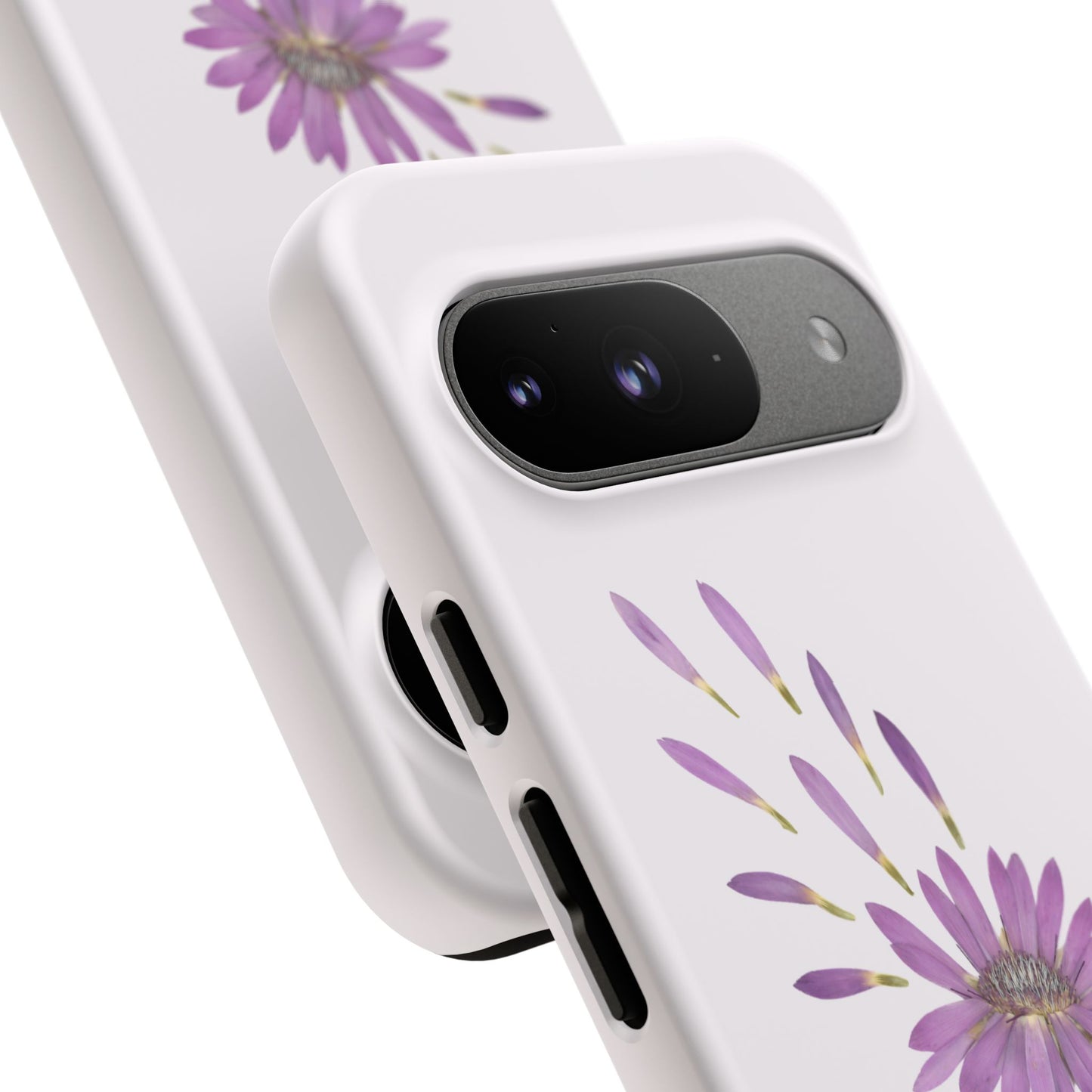 Coque Téléphone Samsung, iPhone & Google Pixel Renforcée Mate – Design Floral Epuré sur Fond Blanc Perlé | Protection Antichoc | Idée Cadeau Femme