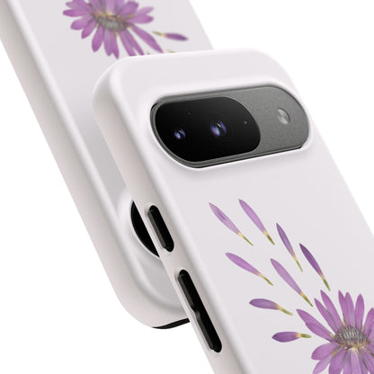 Coque Téléphone Samsung, iPhone & Google Pixel Renforcée Mate – Design Floral Epuré sur Fond Blanc Perlé | Protection Antichoc | Idée Cadeau Femme