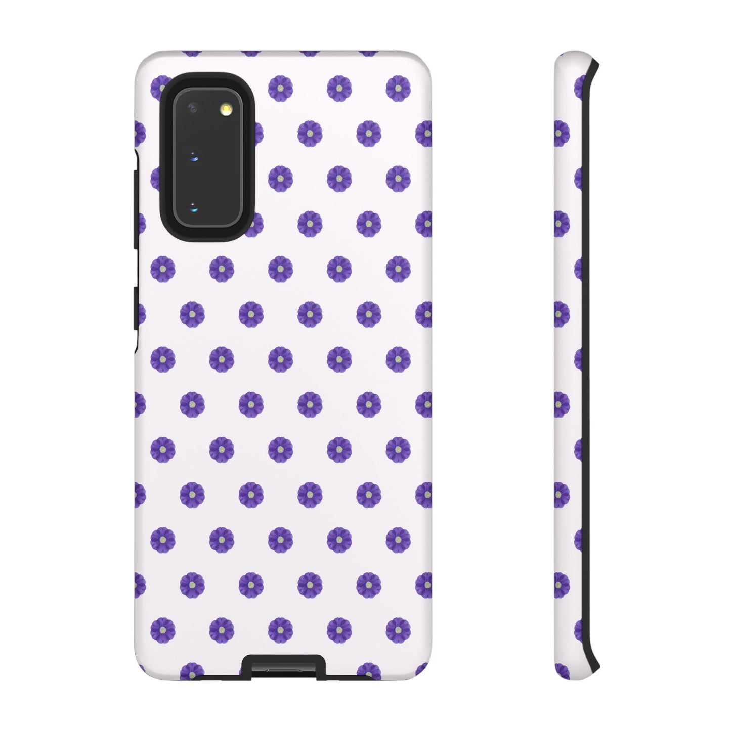 Coque Téléphone Samsung, iPhone & Google Pixel Renforcée Mate – Design Botanique Epuré Fleurs de Primevère sur Fond Blanc Perlé | Protection Antichoc | Idée Cadeau Femme