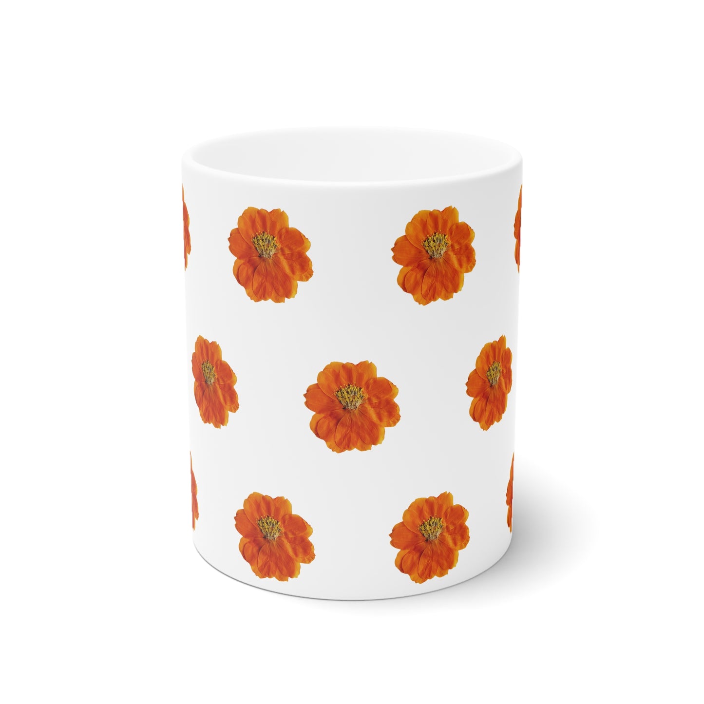 Mug Céramique Florale Cosmos orange | Tasse Design Végétal 325ml – Idée Cadeau Amateurs de Fleurs & Déco Printanière