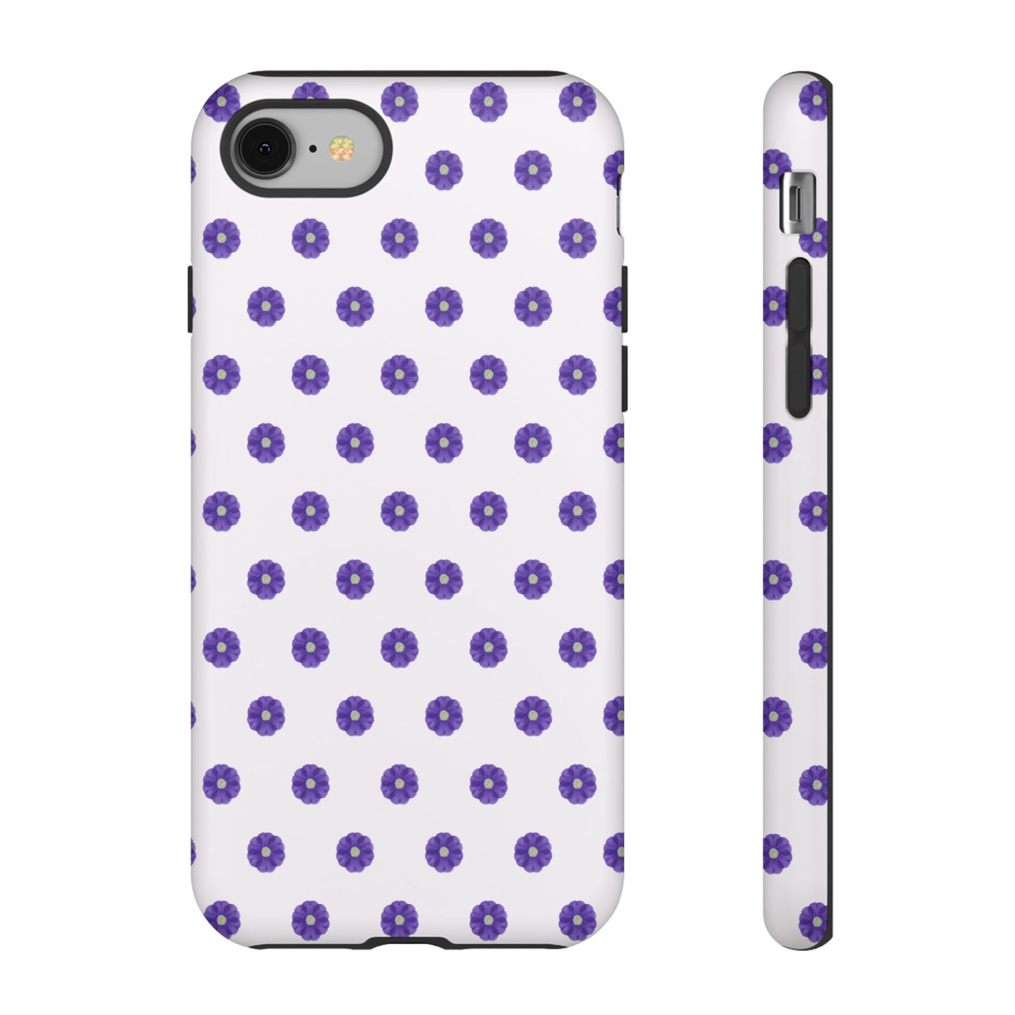 Coque Téléphone Samsung, iPhone & Google Pixel Renforcée Mate – Design Botanique Epuré Fleurs de Primevère sur Fond Blanc Perlé | Protection Antichoc | Idée Cadeau Femme