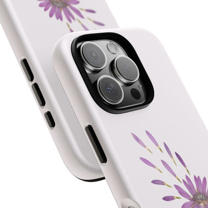 Coque Téléphone Samsung, iPhone & Google Pixel Renforcée Mate – Design Floral Epuré sur Fond Blanc Perlé | Protection Antichoc | Idée Cadeau Femme