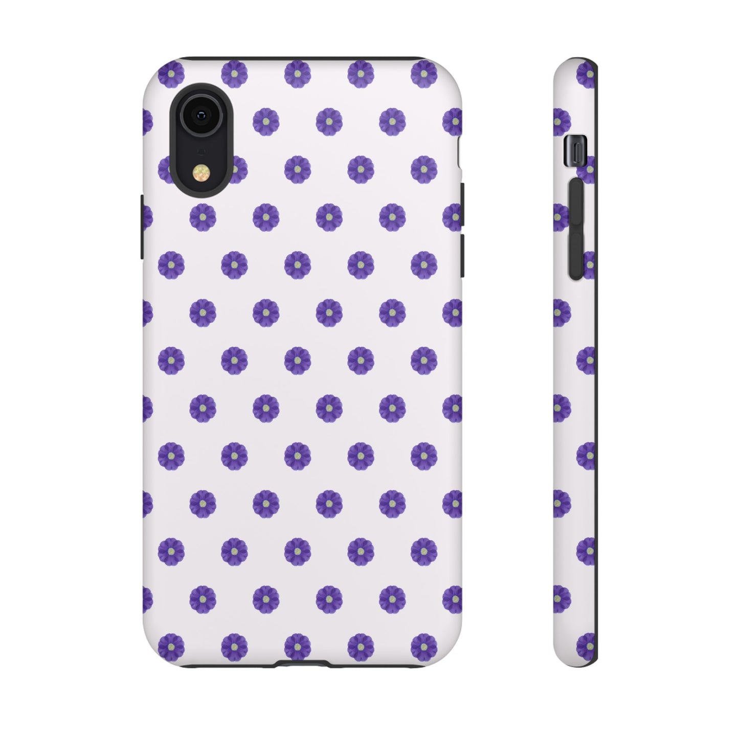 Coque Téléphone Samsung, iPhone & Google Pixel Renforcée Mate – Design Botanique Epuré Fleurs de Primevère sur Fond Blanc Perlé | Protection Antichoc | Idée Cadeau Femme