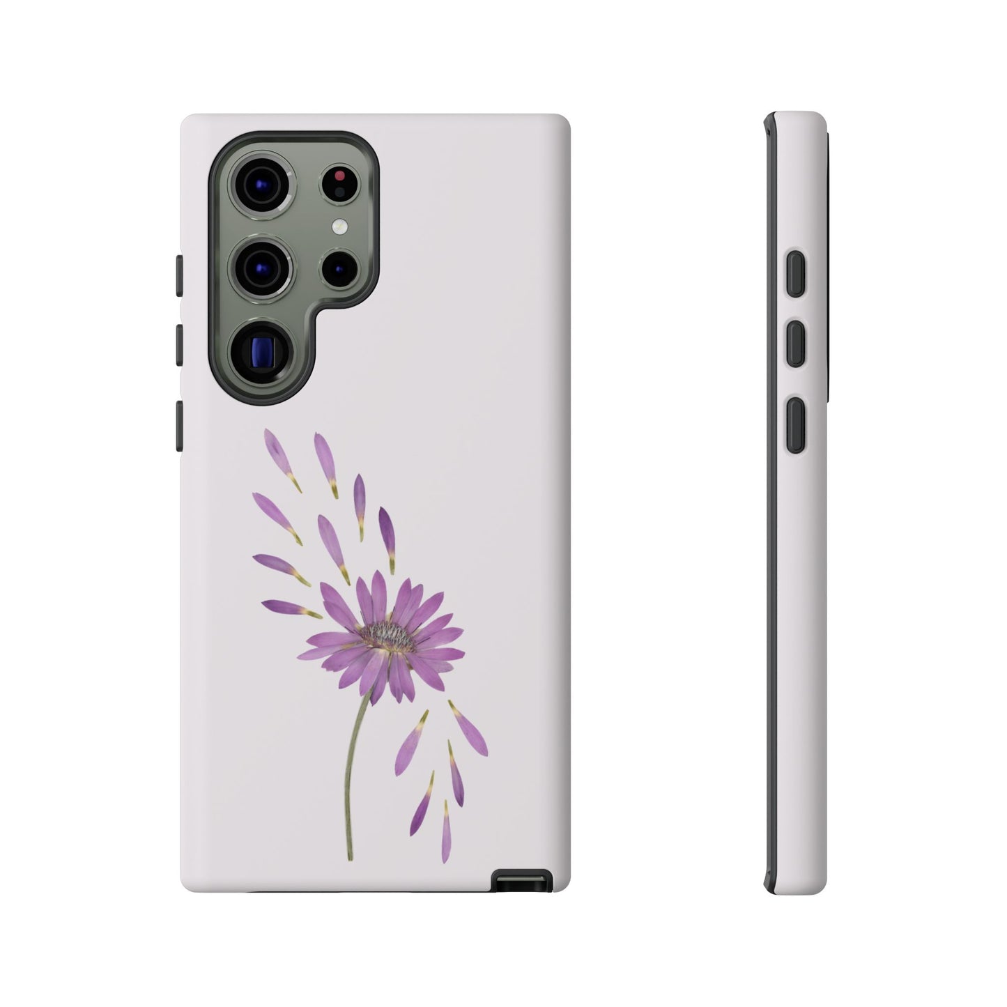 Coque Téléphone Samsung, iPhone & Google Pixel Renforcée Mate – Design Floral Epuré sur Fond Blanc Perlé | Protection Antichoc | Idée Cadeau Femme