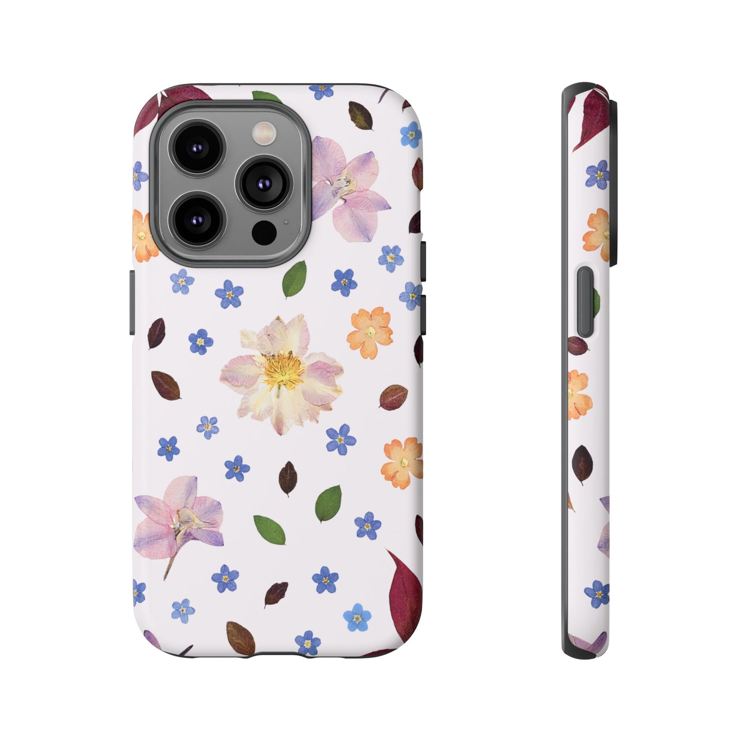 Coque Téléphone Samsung, iPhone & Google Pixel Renforcée Mate – Design Floral Féminin sur Fond Blanc Perlé | Protection Antichoc | Idée Cadeau Anniverssaire
