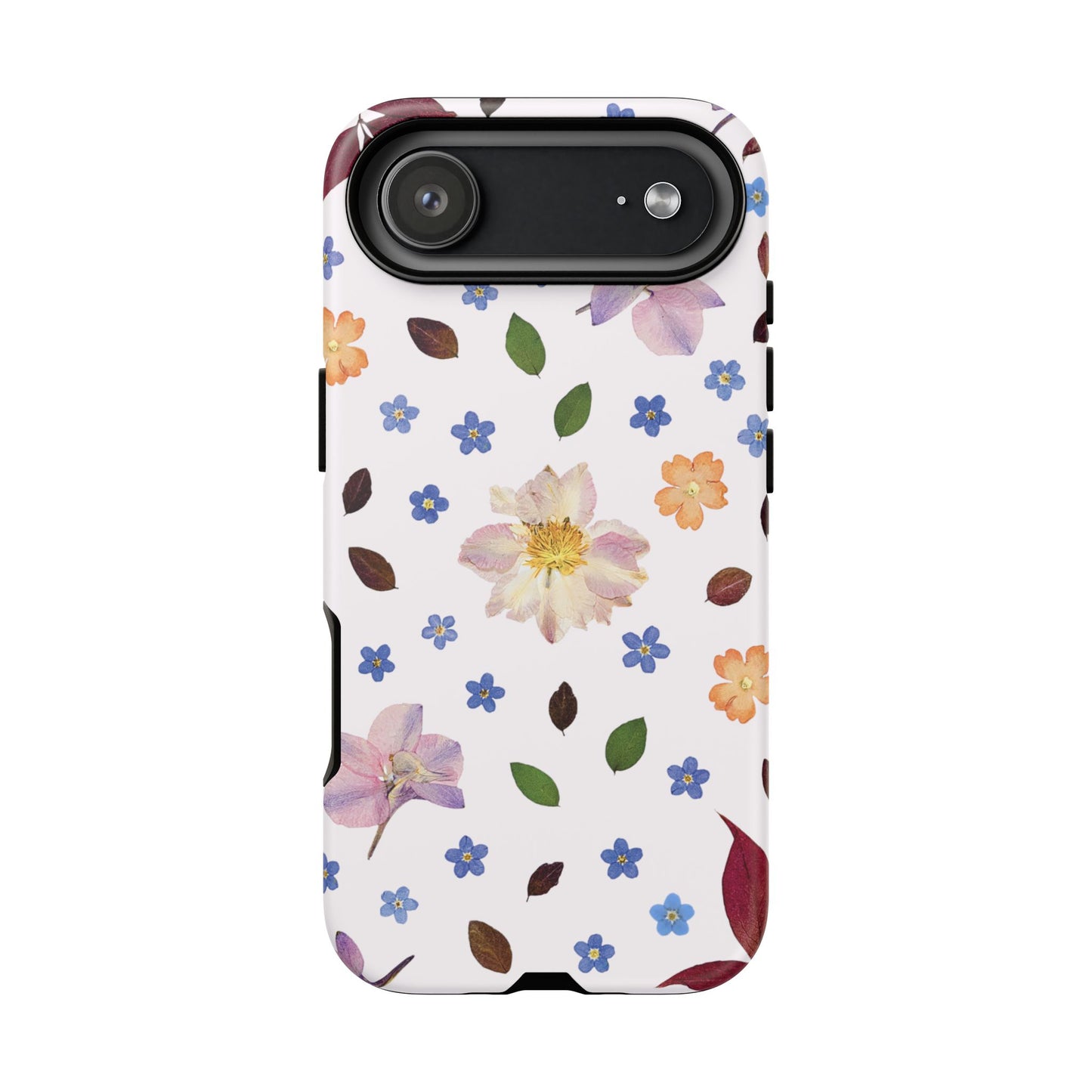 Coque Téléphone Samsung, iPhone & Google Pixel Renforcée Mate – Design Floral Féminin sur Fond Blanc Perlé | Protection Antichoc | Idée Cadeau Anniverssaire