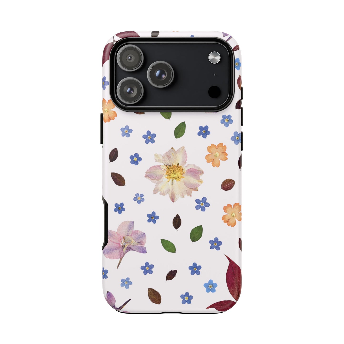 Coque Téléphone Samsung, iPhone & Google Pixel Renforcée Mate – Design Floral Féminin sur Fond Blanc Perlé | Protection Antichoc | Idée Cadeau Anniverssaire