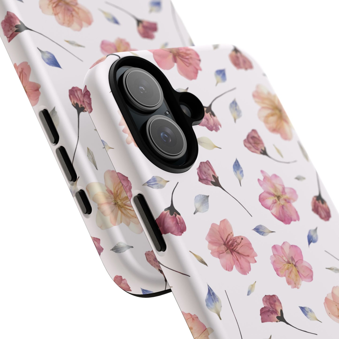Coque Téléphone Samsung, iPhone & Google Pixel Renforcée Mate – Design Floral Fleurs de Cerisier sur Fond Blanc Poudré | Protection Antichoc | Idée Cadeau Femme