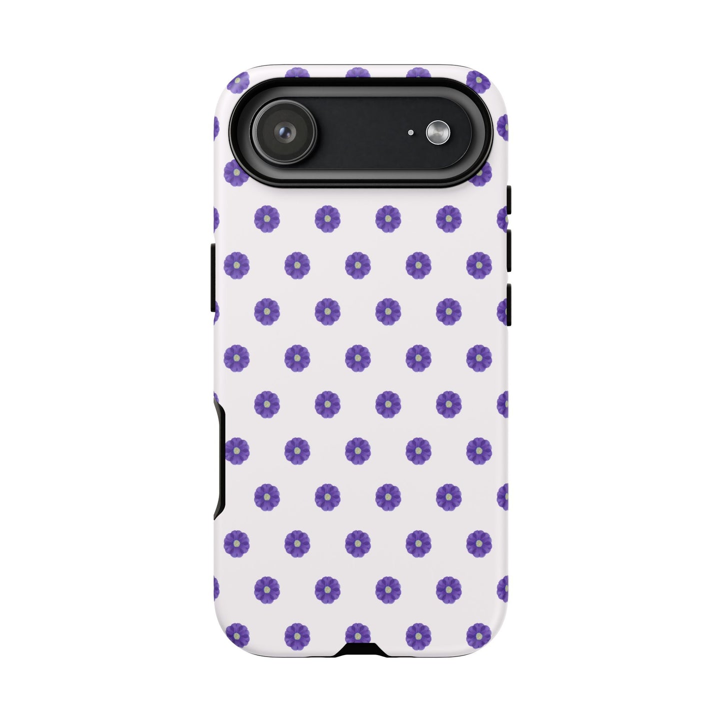 Coque Téléphone Samsung, iPhone & Google Pixel Renforcée Mate – Design Botanique Epuré Fleurs de Primevère sur Fond Blanc Perlé | Protection Antichoc | Idée Cadeau Femme