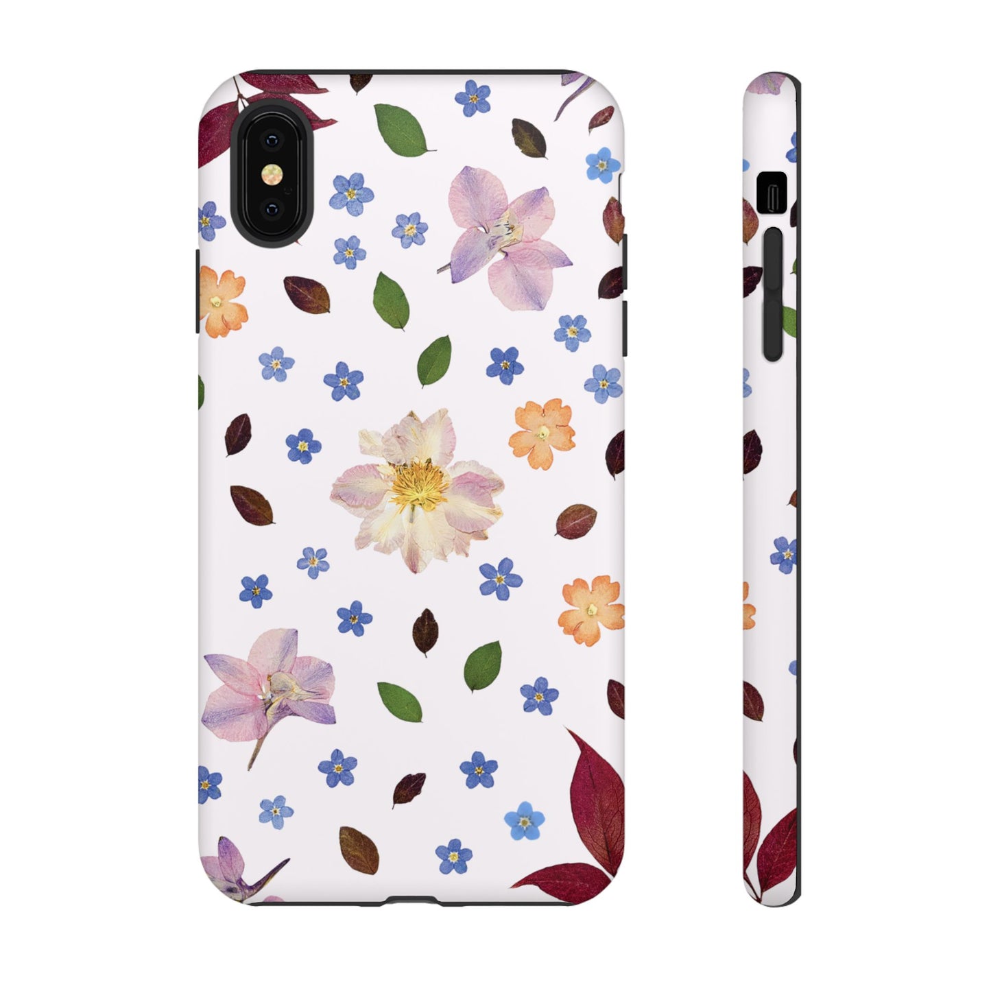 Coque Téléphone Samsung, iPhone & Google Pixel Renforcée Mate – Design Floral Féminin sur Fond Blanc Perlé | Protection Antichoc | Idée Cadeau Anniverssaire