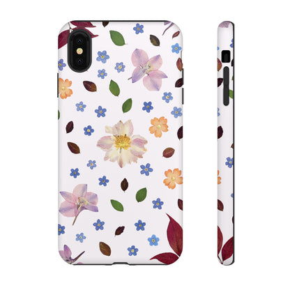 Coque Téléphone Samsung, iPhone & Google Pixel Renforcée Mate – Design Floral Féminin sur Fond Blanc Perlé | Protection Antichoc | Idée Cadeau Anniverssaire