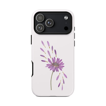 Coque Téléphone Samsung, iPhone & Google Pixel Renforcée Mate – Design Floral Epuré sur Fond Blanc Perlé | Protection Antichoc | Idée Cadeau Femme