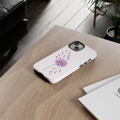 Coque Téléphone Samsung, iPhone & Google Pixel Renforcée Mate – Design Floral Epuré sur Fond Blanc Perlé | Protection Antichoc | Idée Cadeau Femme