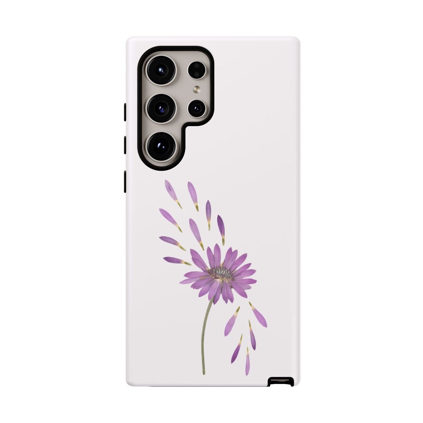 Coque Téléphone Samsung, iPhone & Google Pixel Renforcée Mate – Design Floral Epuré sur Fond Blanc Perlé | Protection Antichoc | Idée Cadeau Femme