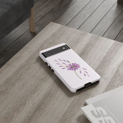 Coque Téléphone Samsung, iPhone & Google Pixel Renforcée Mate – Design Floral Epuré sur Fond Blanc Perlé | Protection Antichoc | Idée Cadeau Femme