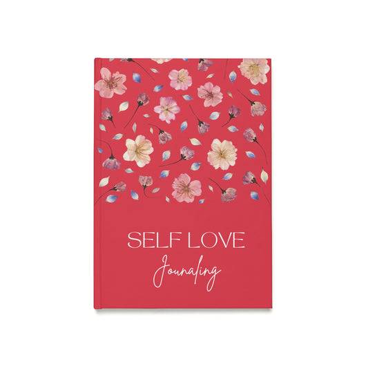 Carnet de Self Love Journaling | Journal Intime "Amour de Soi" et Bien-être au Quotidien | Couverture Couleur Rouge Féminin