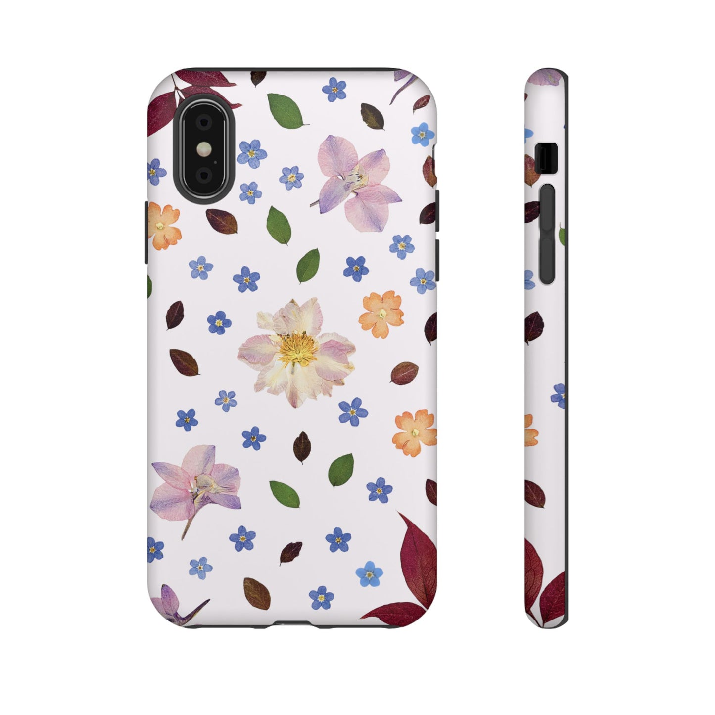Coque Téléphone Samsung, iPhone & Google Pixel Renforcée Mate – Design Floral Féminin sur Fond Blanc Perlé | Protection Antichoc | Idée Cadeau Anniverssaire