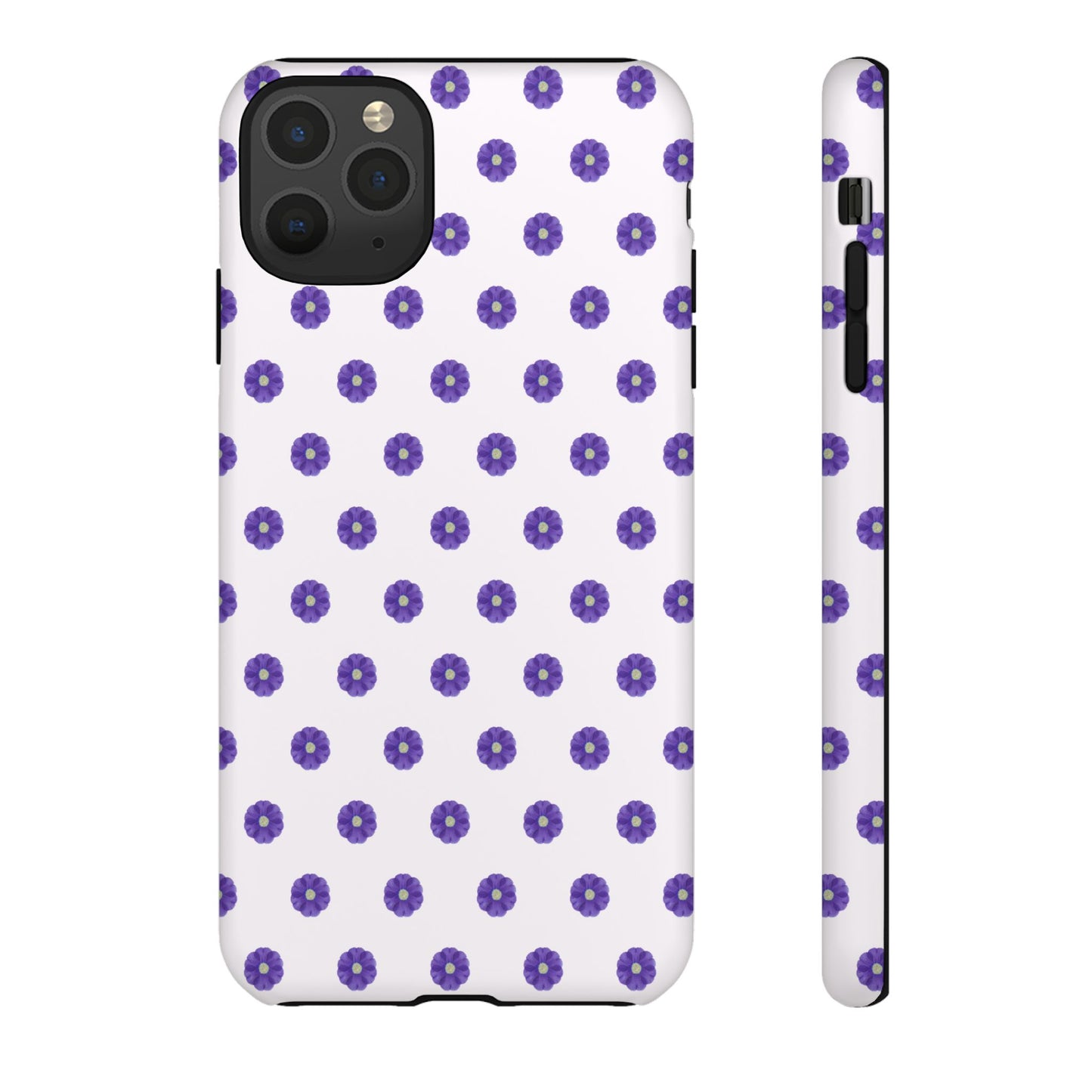 Coque Téléphone Samsung, iPhone & Google Pixel Renforcée Mate – Design Botanique Epuré Fleurs de Primevère sur Fond Blanc Perlé | Protection Antichoc | Idée Cadeau Femme