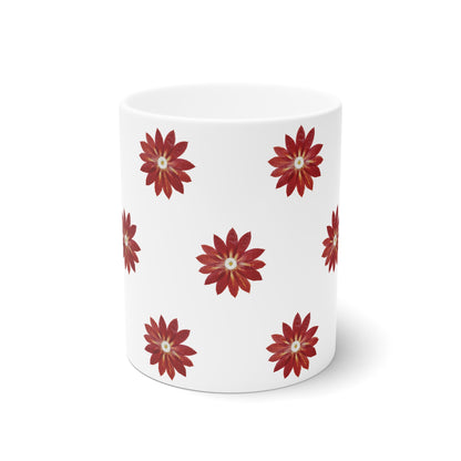 Mug Céramique Botanique Cactus Rouge | Tasse 35cl – Idée Cadeau Noël Amateurs de Plantes & Déco Unique