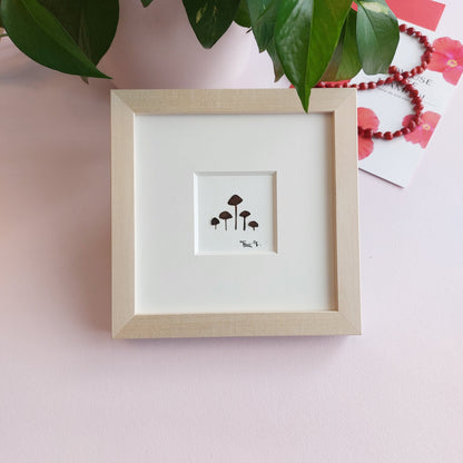Herbier d'art fait avec des champignons pressées et séchées naturellement.  